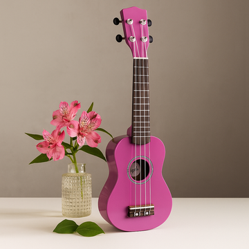 Ukulele 4 String Bright Pink Handcrafted Indonesia