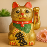 Figurine Chat Porte-bonheur Maneki Neko Chat Argent