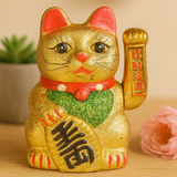 Chat Maneki Neko Porte-Bonheur Chat de l'Argent
