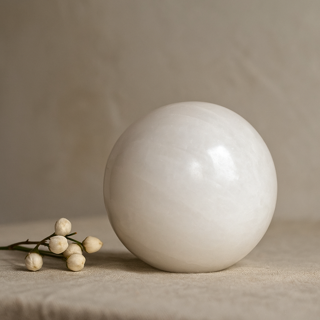 Sfera od selenit kristala 5-6 cm