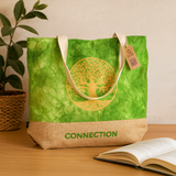 Taška přes rameno Strom života zelený stonewash