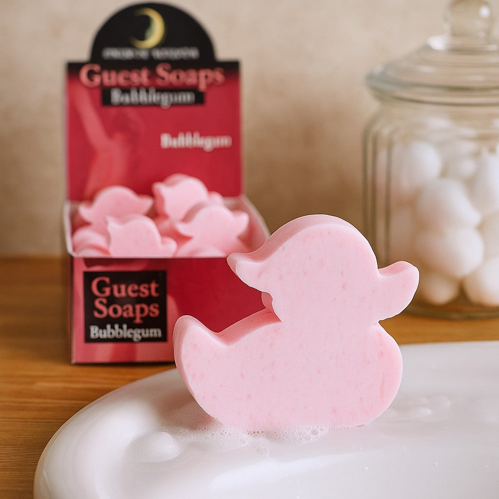 Andeformede gjestesåper rosa tyggegummi, 10 pakke
