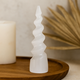 Torre di Selenite Corno di Unicorno - 15 cm
