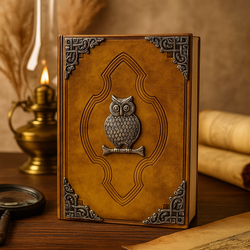 Zápisník Sova Kryt 200 Stran Hrany Deckle 26x18cm