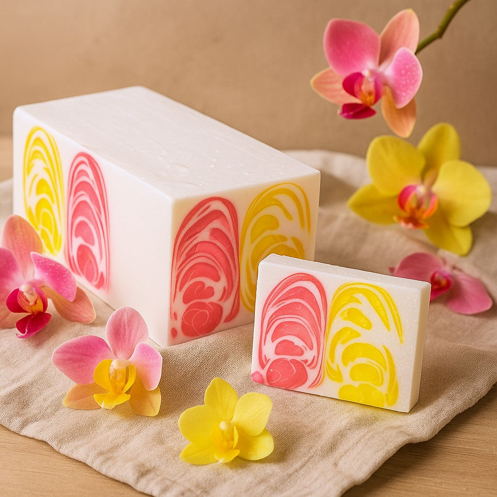 Ručně vyráběný mýdlový bochník - Orchidej 1.2kg