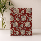Caderno Algodão 20x15 cm 96 Páginas Floral Borgonha