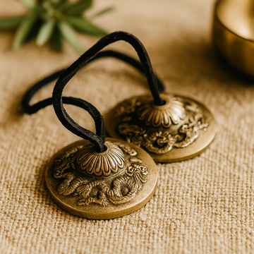 Tingsha Cymbals Pair Tibetan Dragon 7.4 cm