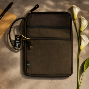 Laptop Pouch Large Stonewash Charcoal Slim Side Pocket