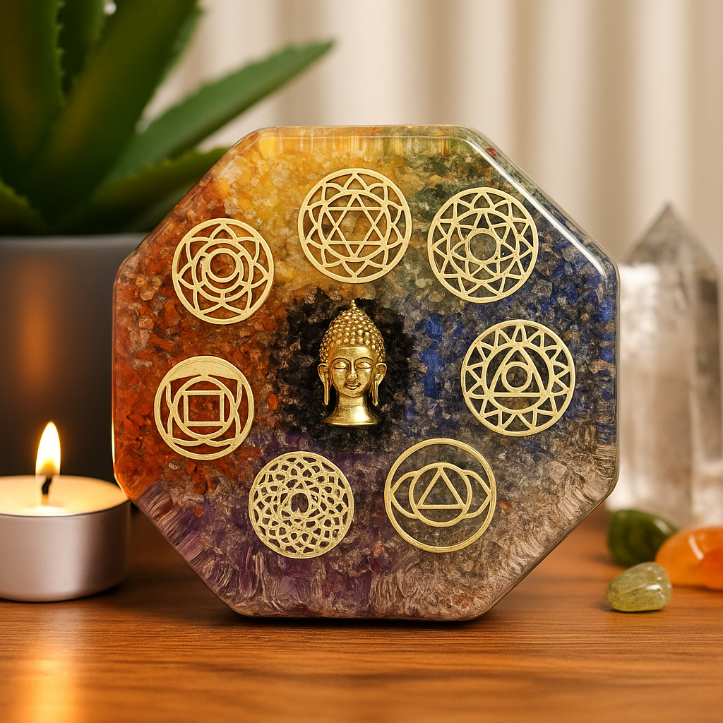 Orgonitová kopule závaží na papír, Buddha čakra