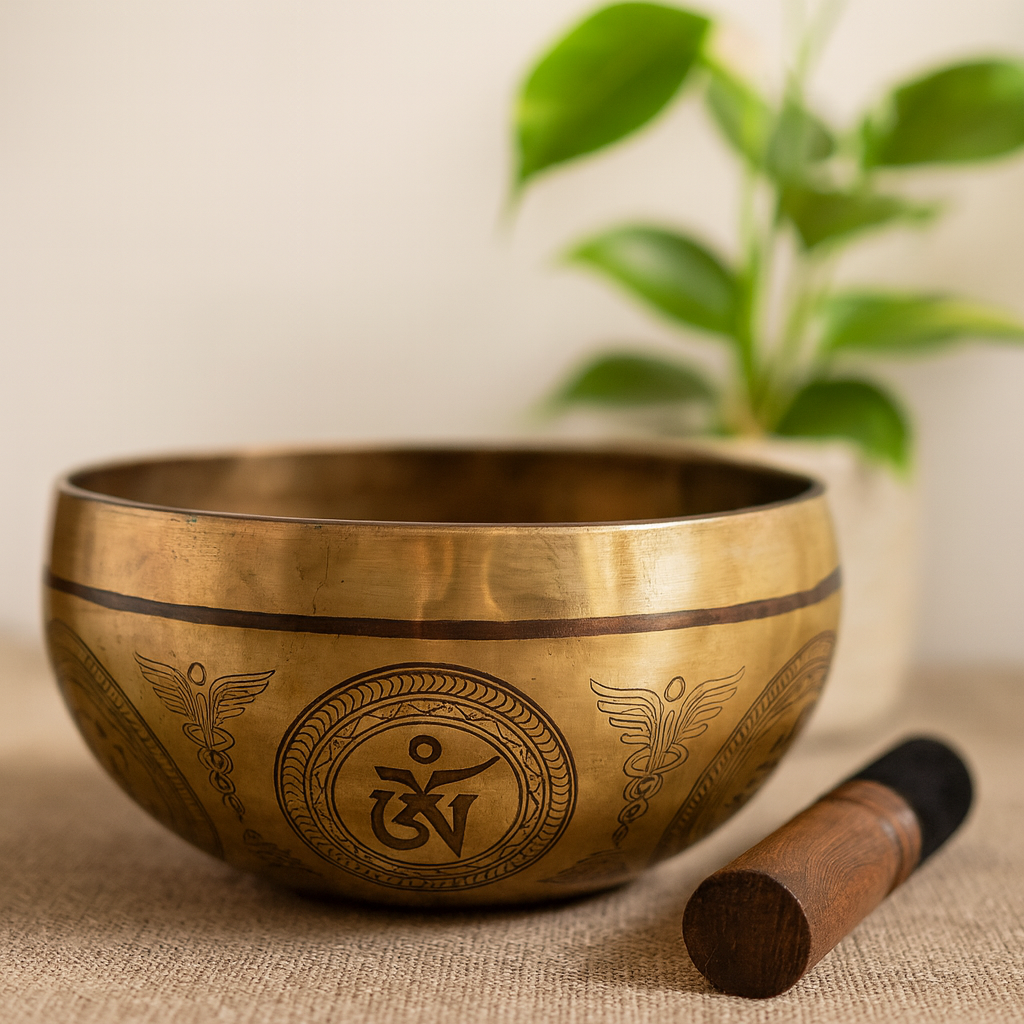 Cuenco tibetano de 16 cm con Buda grabado
