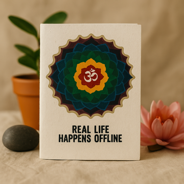 Cuaderno A5 de papel Lokta hecho a mano en Nepal – Om Mandala