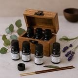 Eteeristen öljyjen lahjasetti, 6 x 10ml aromaterapiaa