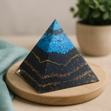 Orgonitová pyramida tyrkysová a černý turmalín 70 mm