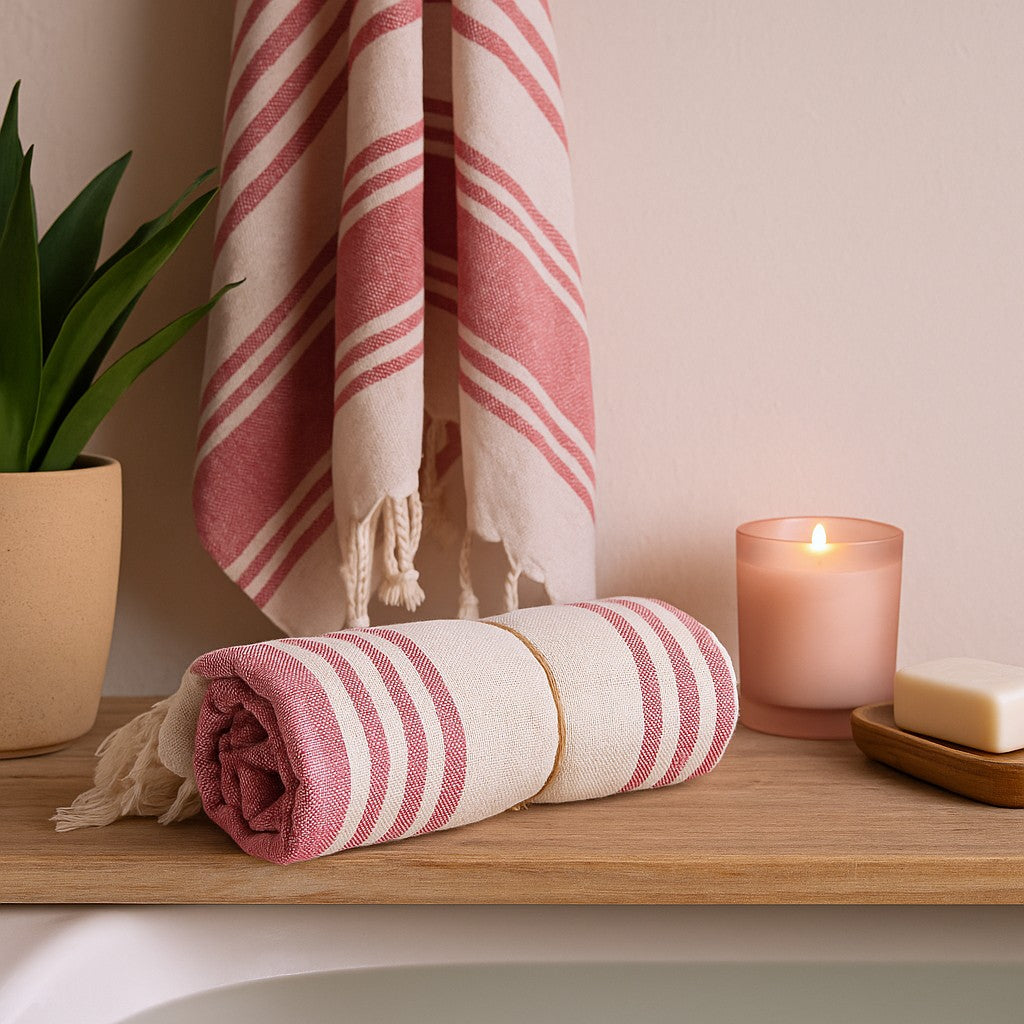 Spa handdoek zonsondergang roze 90x170 cm