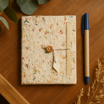 El Yapımı Mermer Desenli Lokta Cep Defteri 12x8cm 80 Sayfa