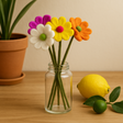 Felt Daisy Flowers Assorted Colours Set of 6