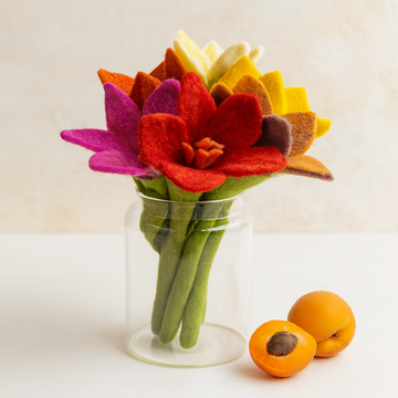 Felt Lily Flowers Assorted Colours, 6 Pieces