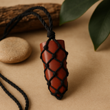 Red Jasper Crystal Point Pendant With Cord