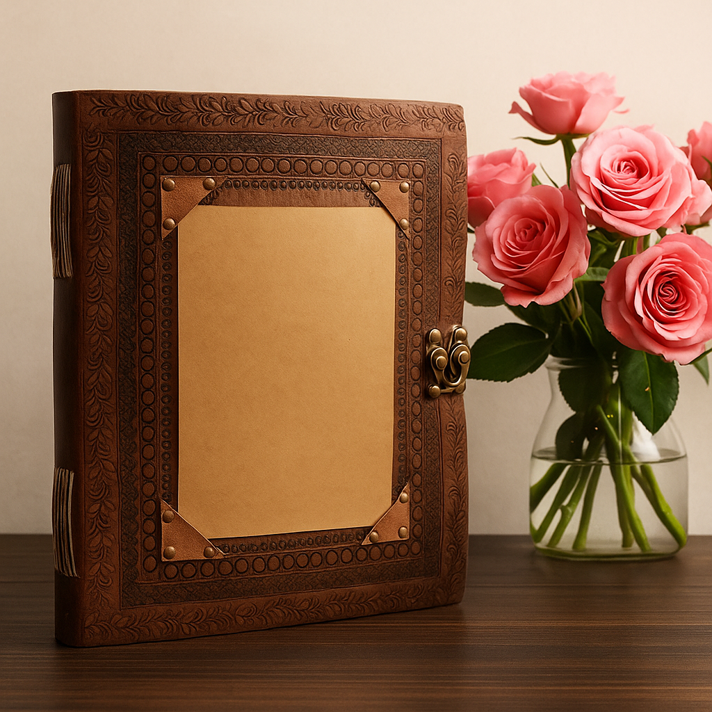 Notatnik skórzany na zamówienie 25x32.5 cm, 200 stron