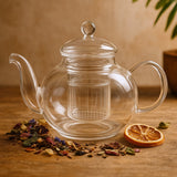 Glass Infuser Teapot - Round Pearl - 800ml
