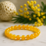 Bracciale elasticizzato con perline di cristallo miele 8mm