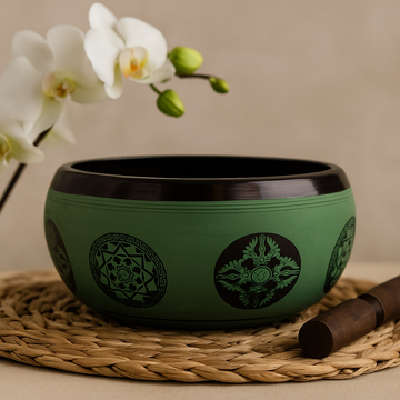Singing Bowl Earth Powder Mandala Buddha 16cm