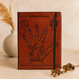 Kožený zápisník palmistry střední nelinkovaný s páskem