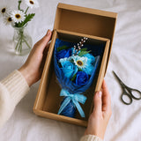 Hand Soap Flower Bouquet Blue Box