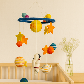 Felt Space Mobile Astronaut Planets Stars