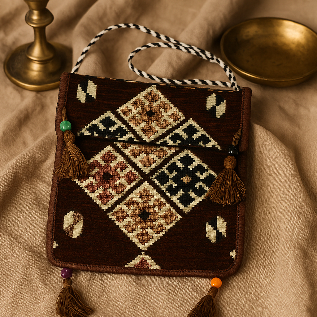 Kilim Messenger Bag, Chocolate