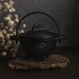 Cast Iron Cauldron With Pentagram 5x9 cm