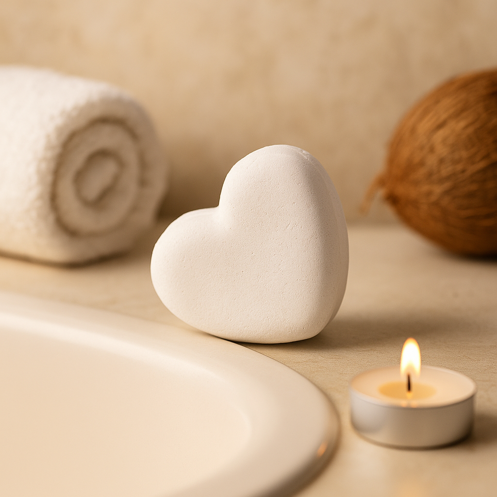 Bombe de bain, Cœur d'amour à la noix de coco 70g