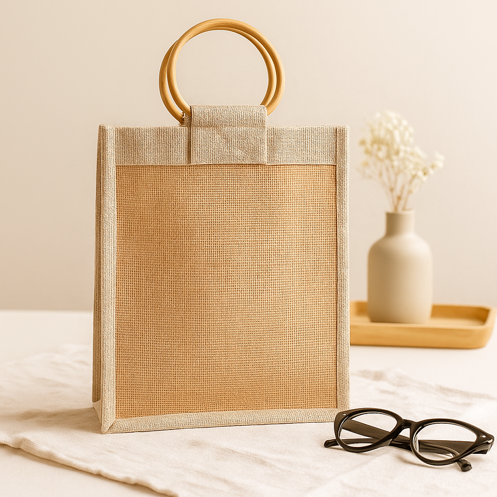 Sett med håndtak av stang, jute fiber 3-pakning