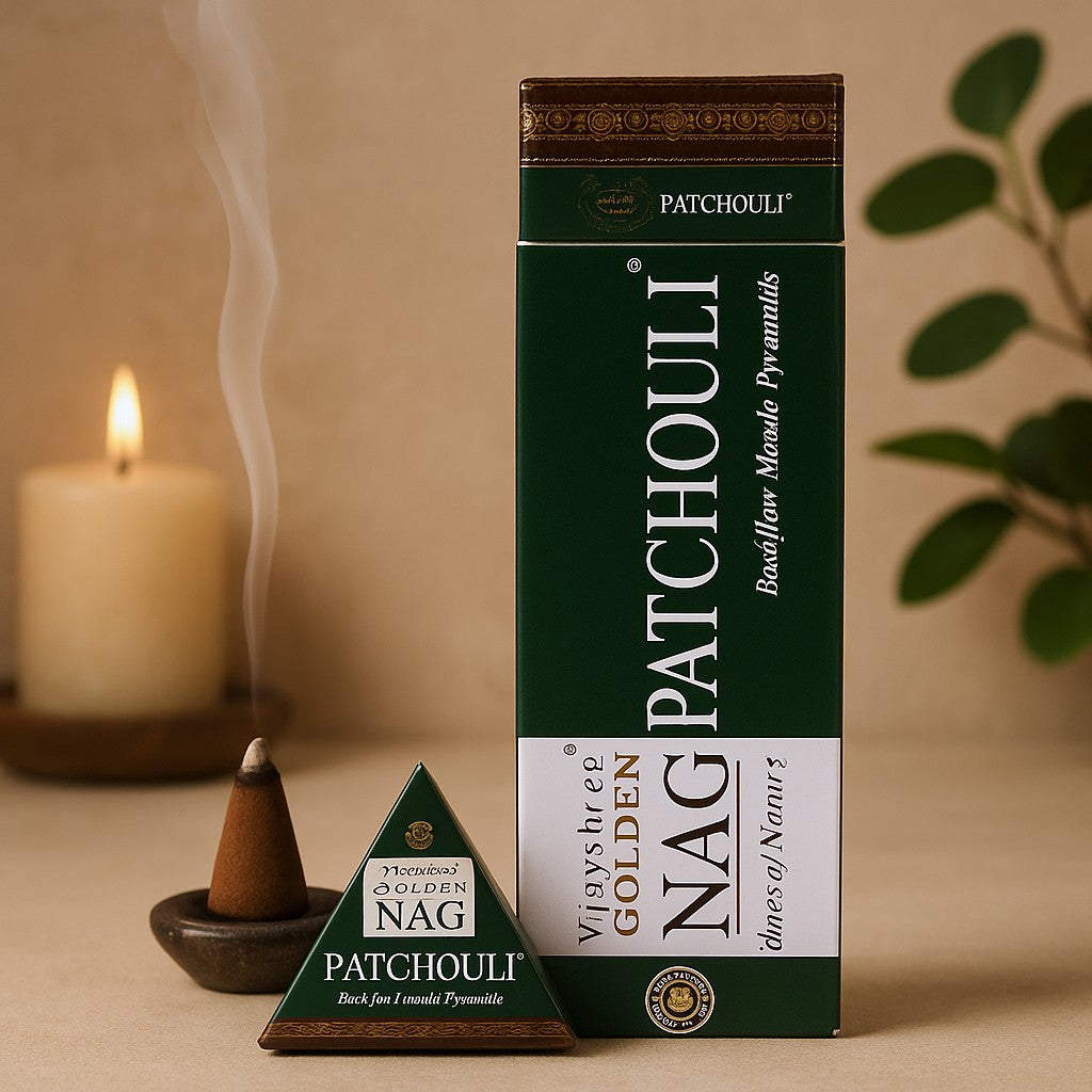Patchouli Backflow Räucherkegel - Jumbo Golden Nag 42g