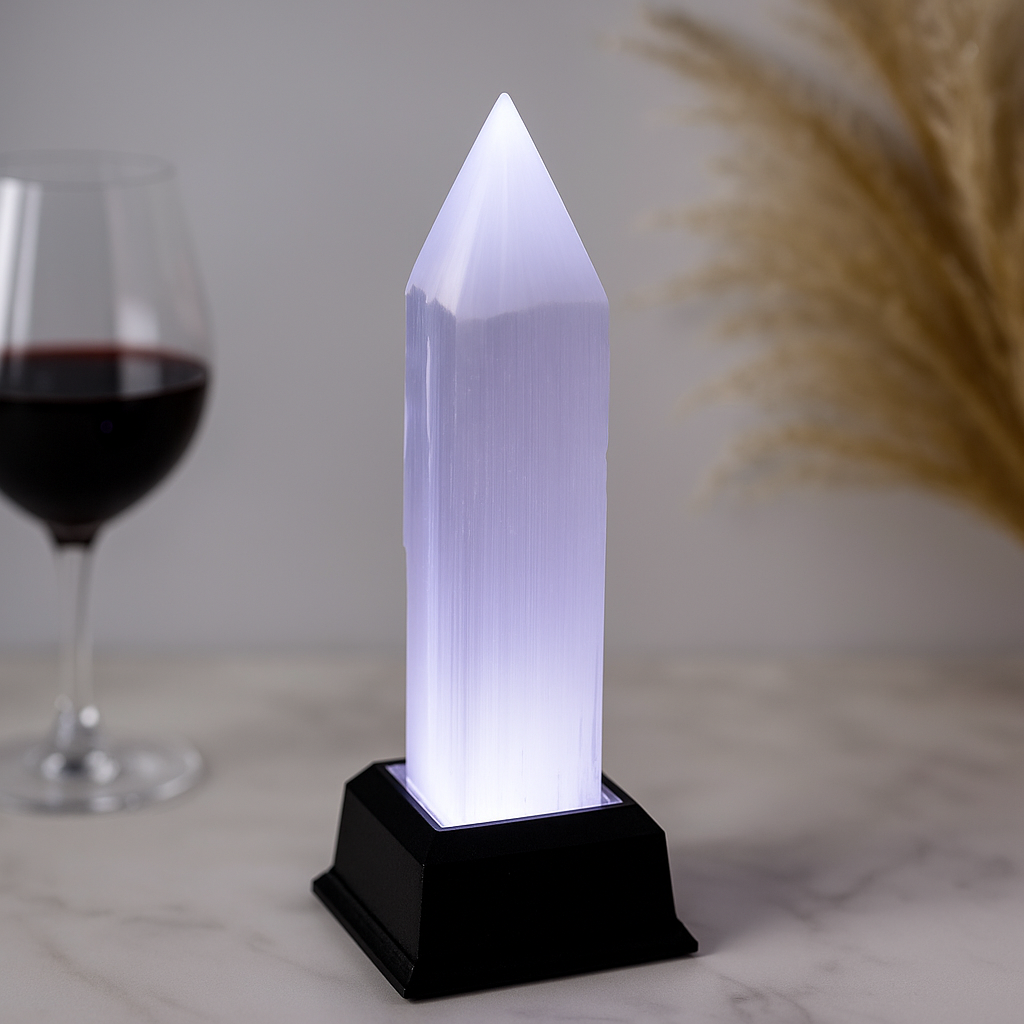 Torre de Cristal de Selenite Ponta de Lápis 20 cm