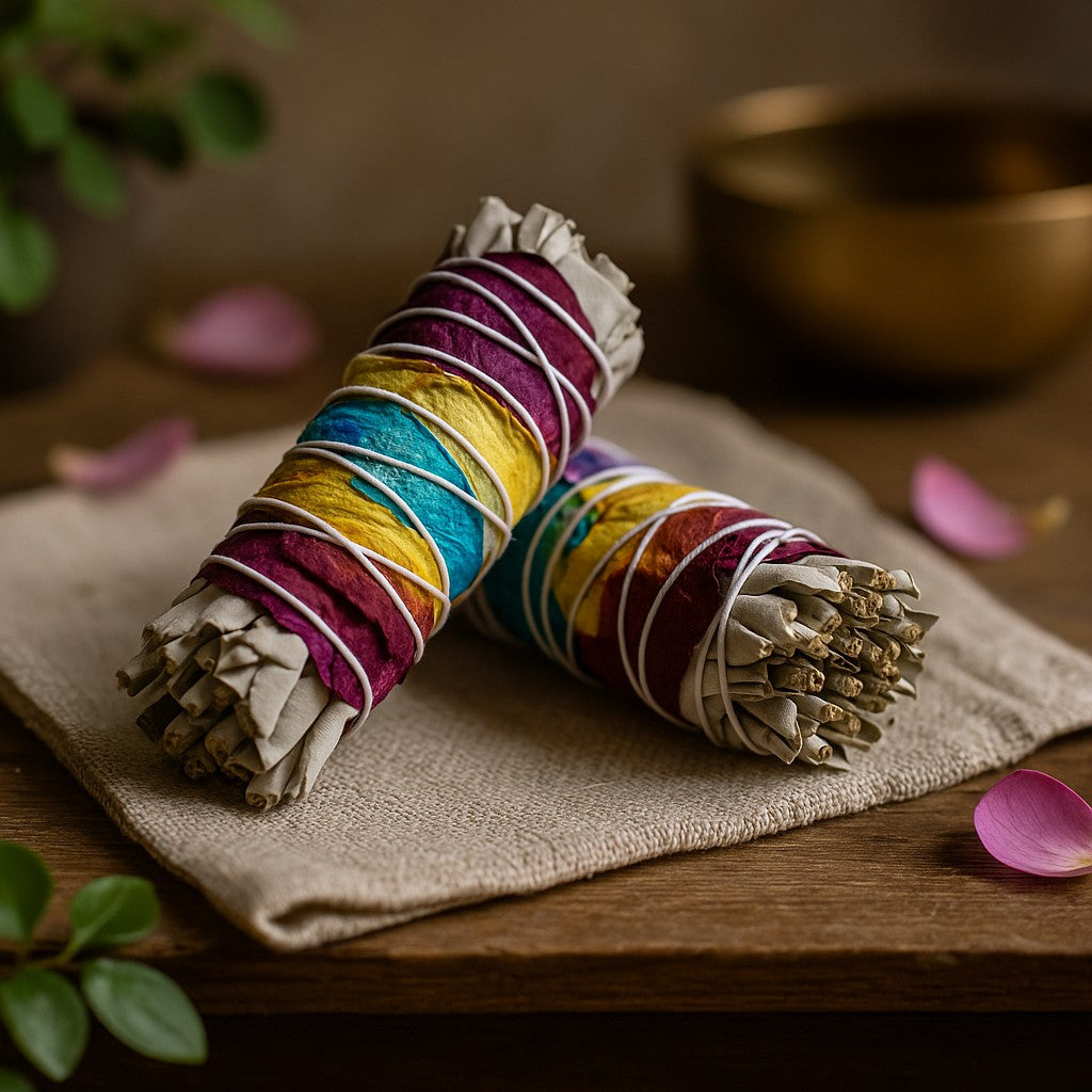 Räucherstäbchen aus natürlichem Rosenblüten-Salbei – 10 cm aromatisches Reinigungswerkzeug