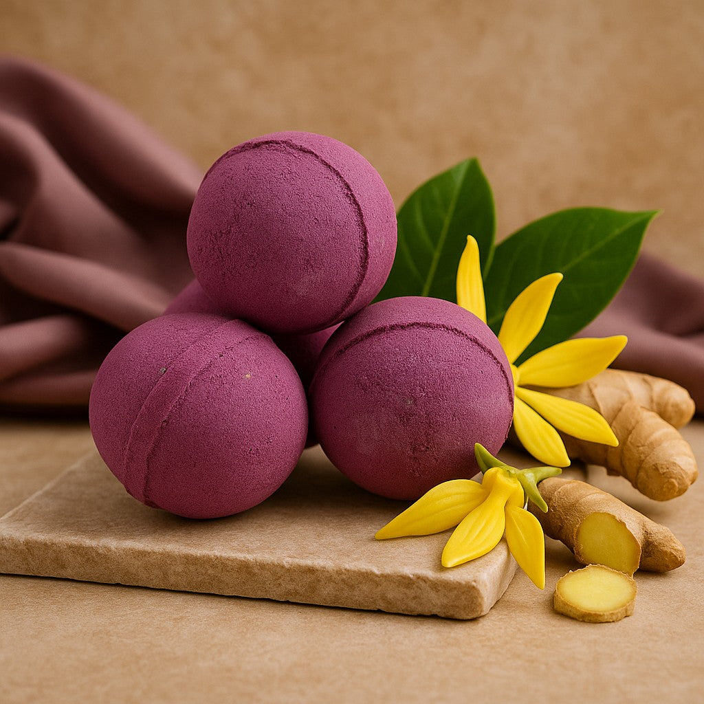 Šumivá koupelová bomba Ylang Ylang a zázvor