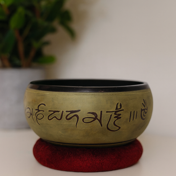 Laulukulho maajauhe viisi Buddhaa mantra 16 cm