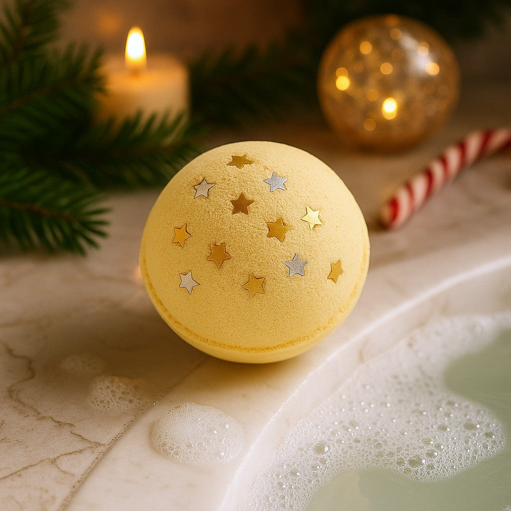 Bomba da bagno Stella di Natale al Marzapane
