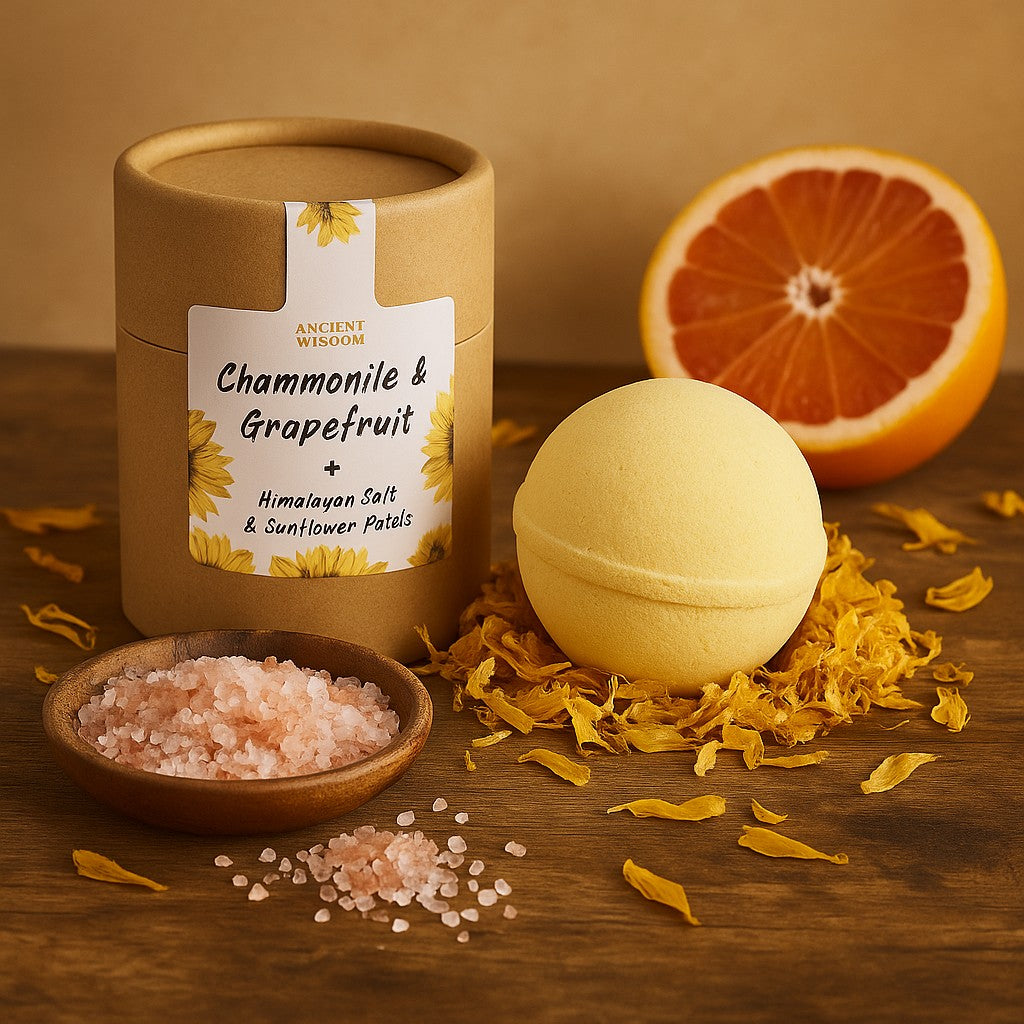 Sada koupelové bomby a soli Heřmánek Grapefruit 3 díly