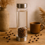 Kristallwasserflasche - Entschlossenes Tigerauge - Chips Cleansing Infuser
