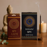 Banjara Nomadic Räucherstäbchenset – AUM Sandelholz- und Zigeunerduft mit komplizierten Designs