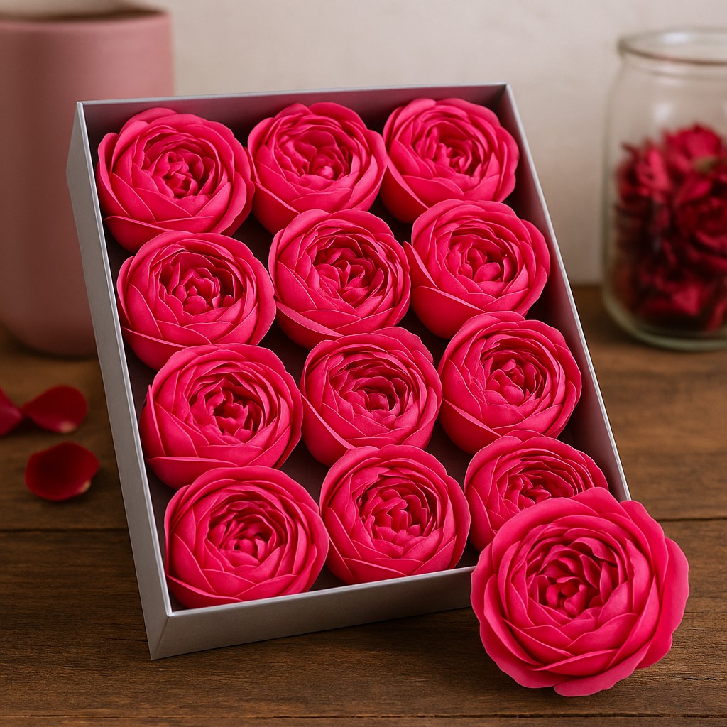 Såpeblomster Peon Rose Ekstra Stor 10 Pakke