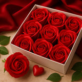Medium Soap Rose Flowers Red, 10 Pieces