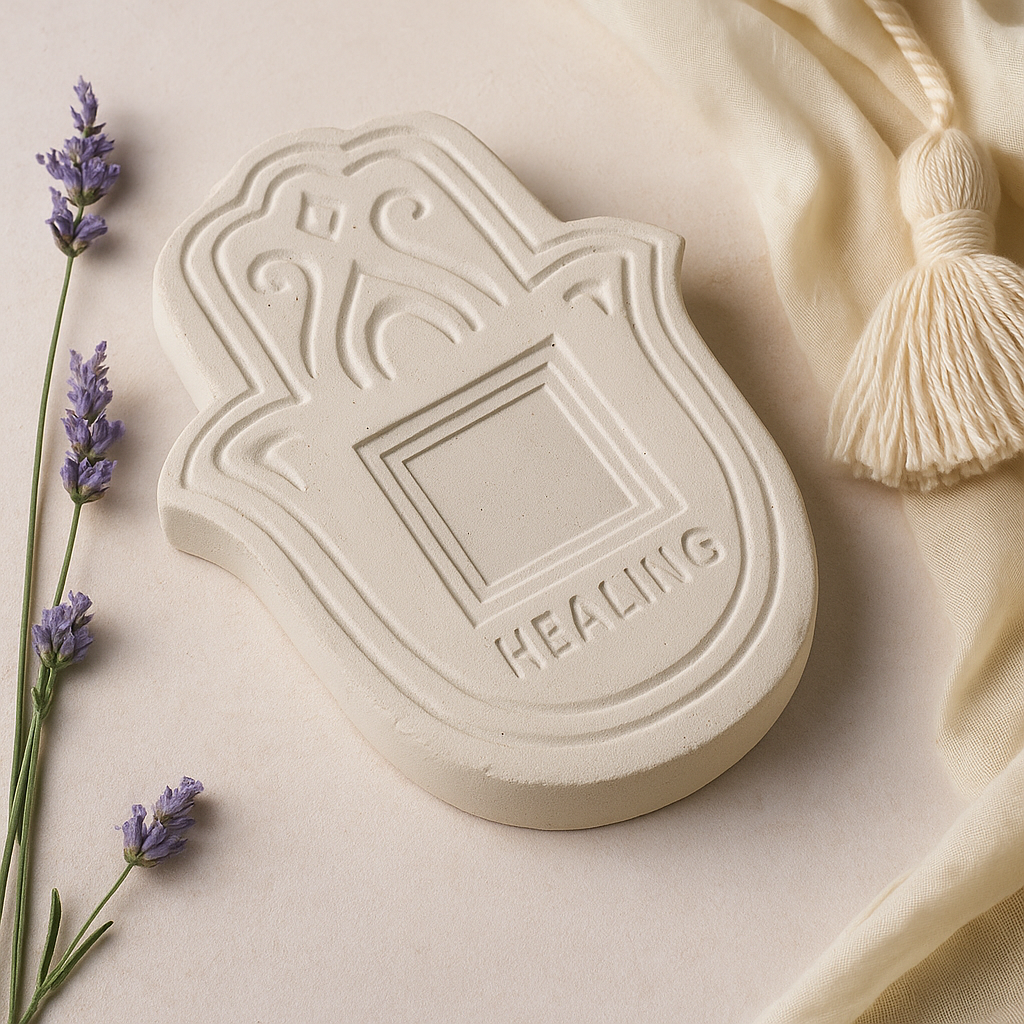 Incense Plate, White Stone Effect