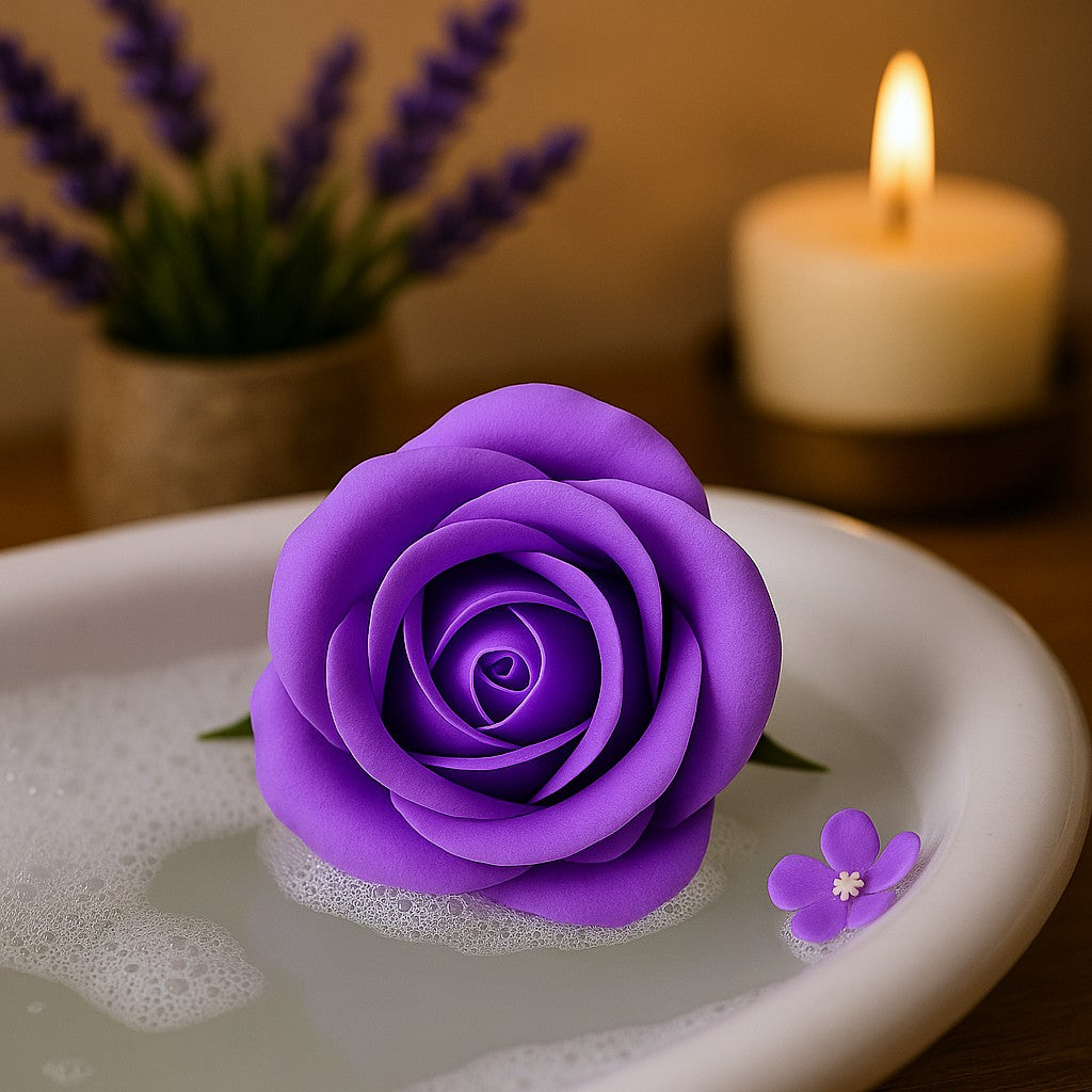 Soap Flowers Lavender Medium Rose 10 Pack
