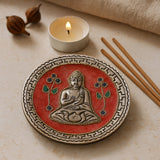 Držák na vonné tyčinky Buddha červený 10 cm