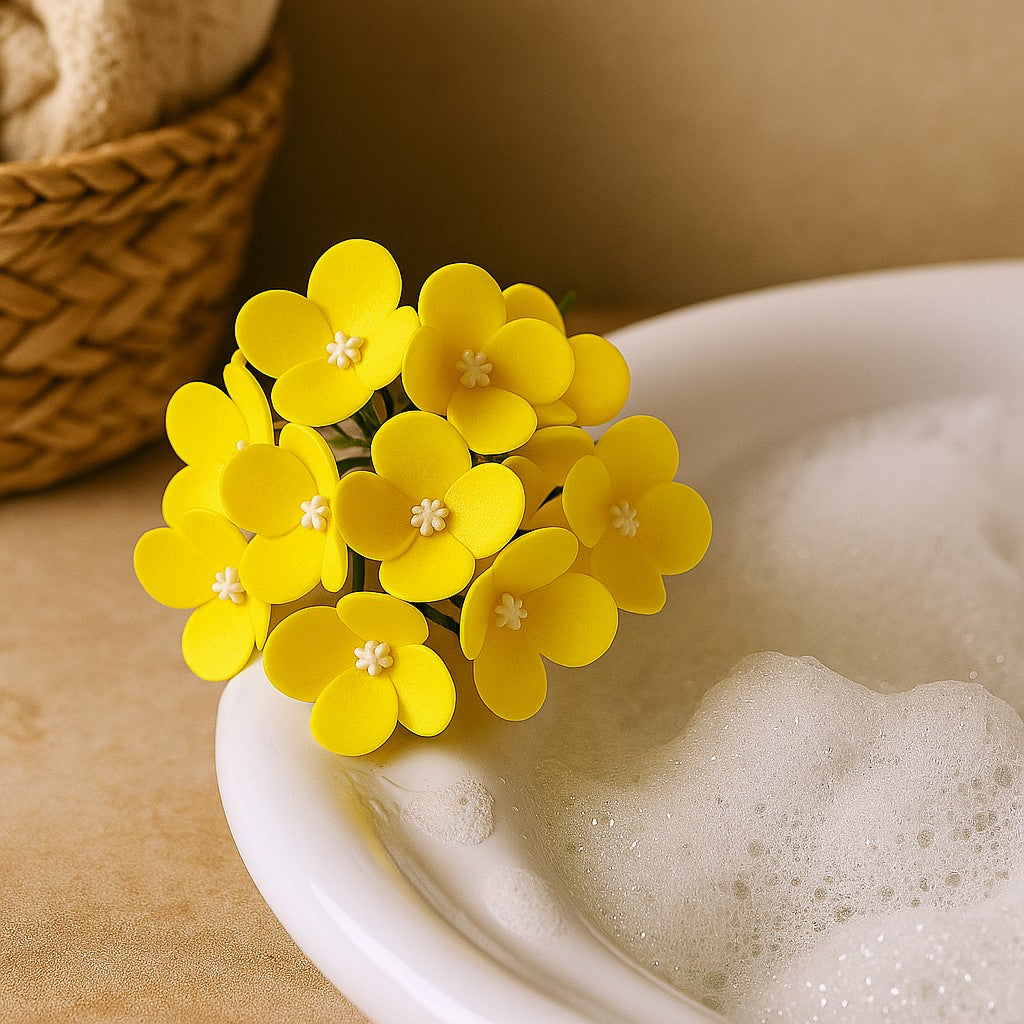 Flores de Sabão Feijão Jacinto Amarelo 10 Peças