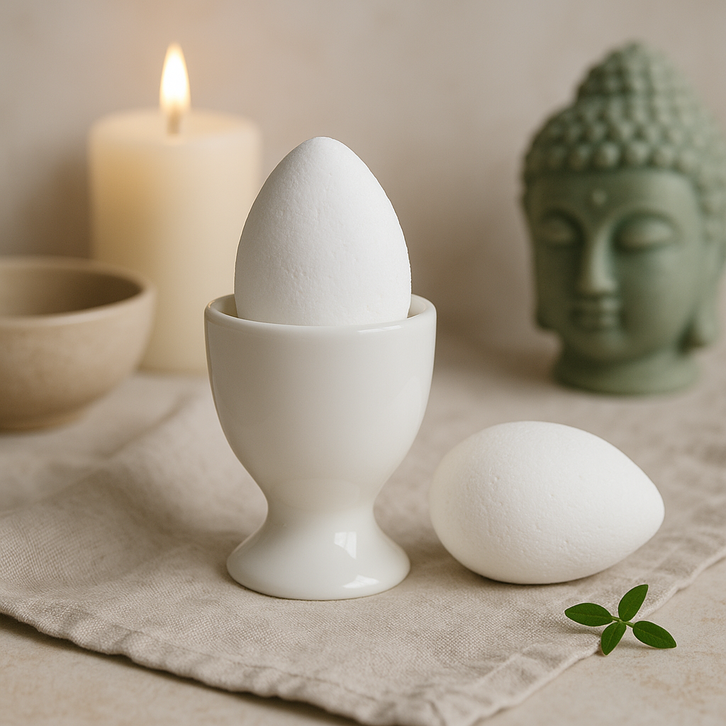 Bombe de bain à la noix de coco, en forme d'œuf
