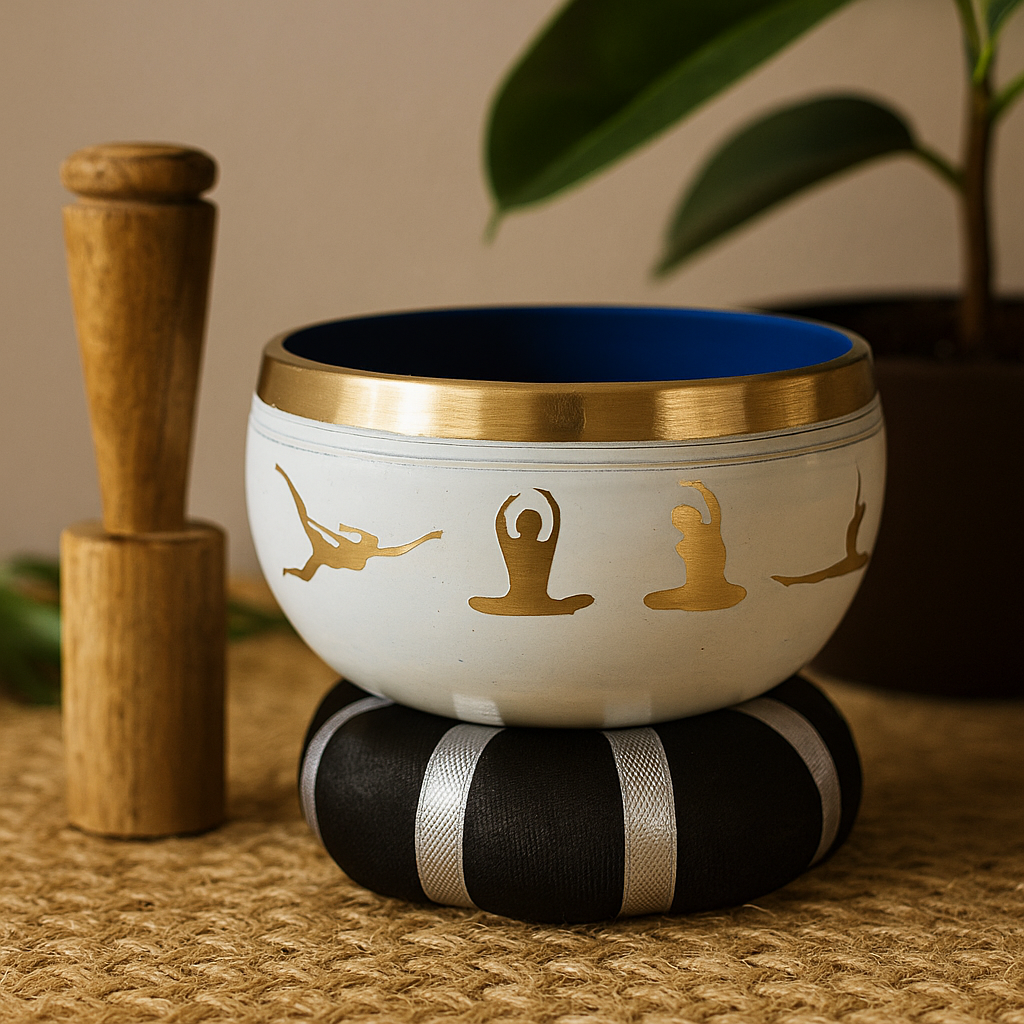 Sada spievajúcich misiek 10.7cm biela modrá joga pohyby